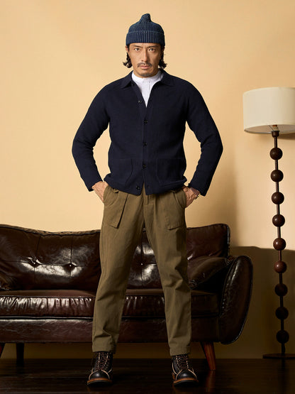 SOARIN英式绅装polo领针织开衫男 冬季轻奢感休闲商务毛衣外套