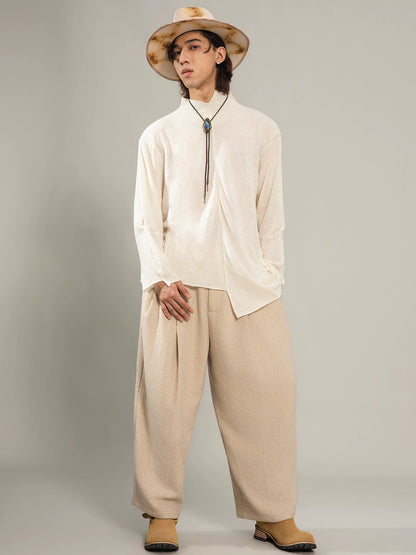 SOARIN Minimalist Loose Fit Wool Long-Sleeve Shirt DCZ253TC463