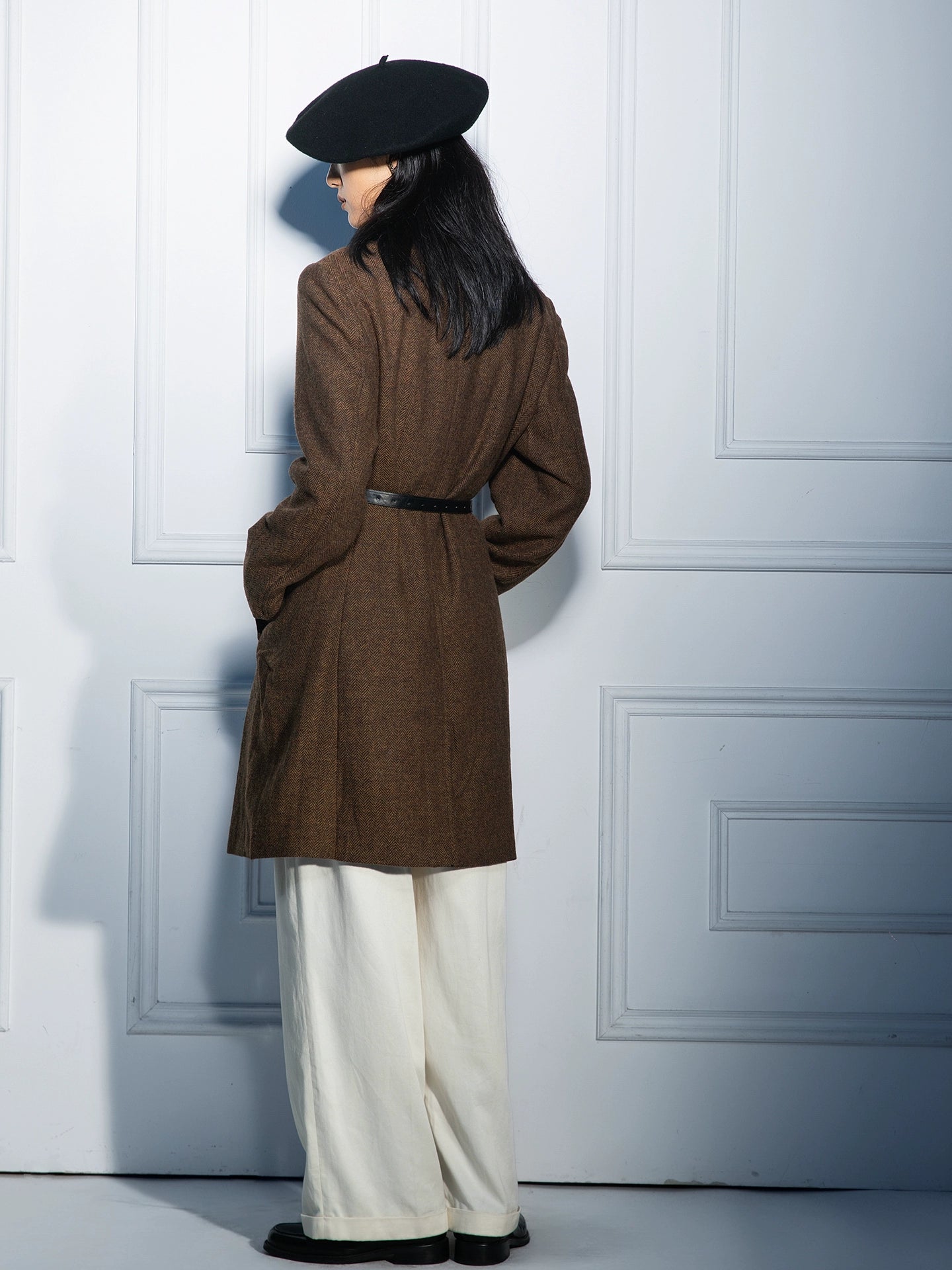 SOARIN英伦复古羊毛中长款大衣男 浴血黑帮毛呢休闲西装风衣外套