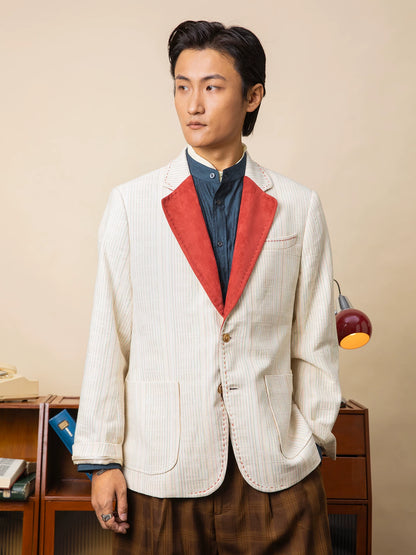 SOARIN British Retro Slim Fit Cotton Blend Blazer  JIVZ23310XZ28