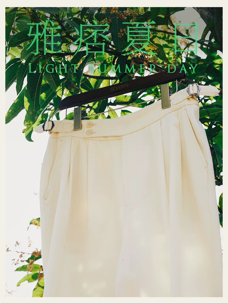 SOARIN Italian Neapolitan Loose Fit Lyocell Cotton Trousers JUKZ252TF204