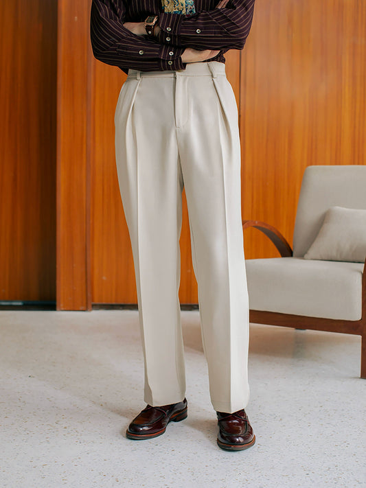 SOARIN意式绅装双褶西装裤男 抗皱免烫商务正装修身锥形九分裤子