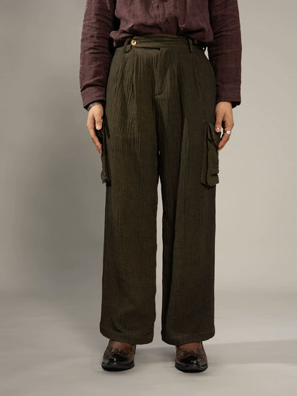 SOARIN WORLD Gai Yu Xia Series Relaxed Fit Linen Cotton Blend Trousers DCZ243TF197