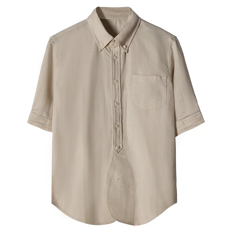 SOARIN British Casual Regular Fit Cotton Linen Short Sleeve Shirt   Z92C211