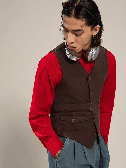 SOARIN Amekaji Vintage Slim Fit Polyester Vest  Z83B28