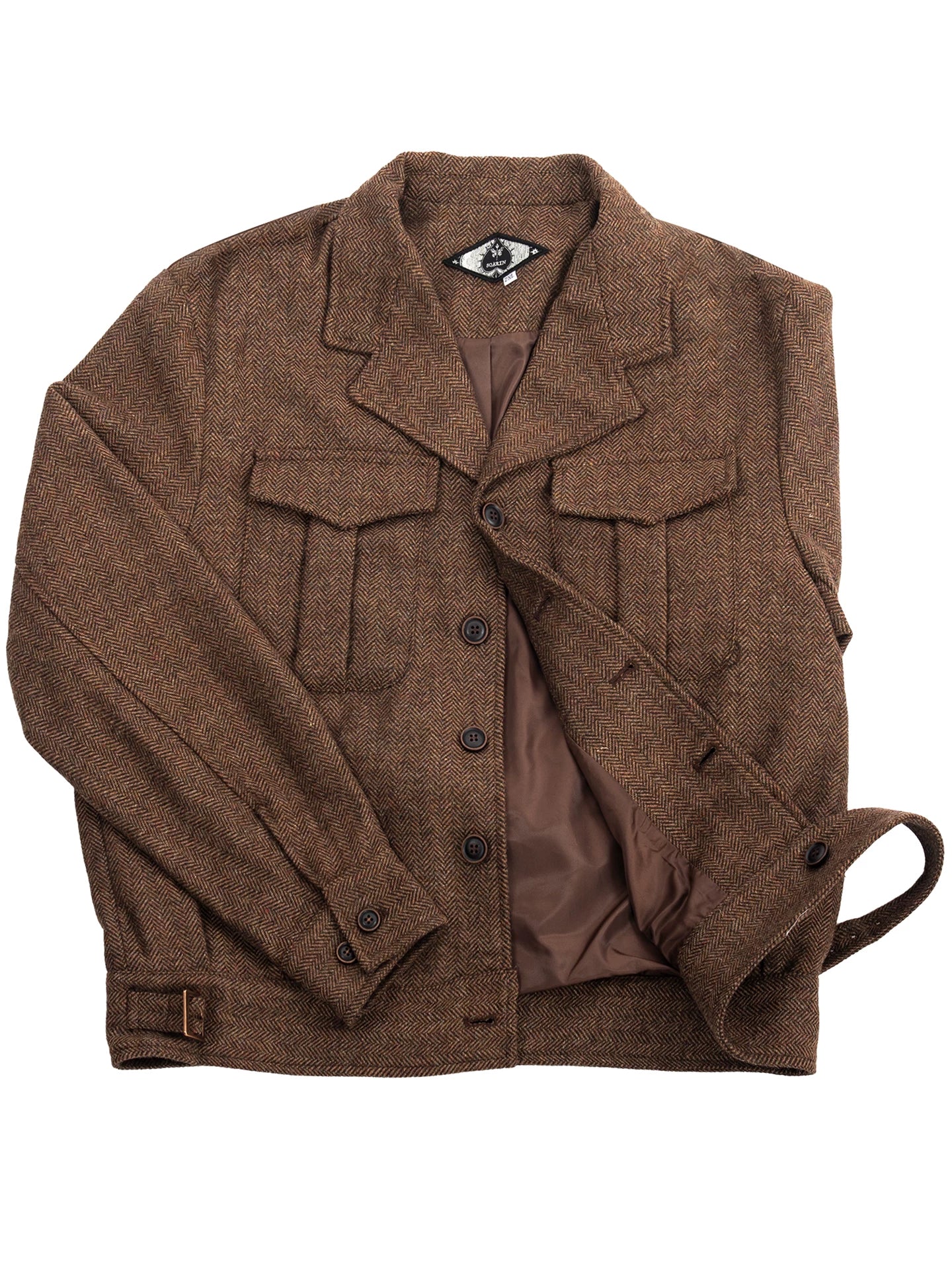 SOARIN British Vintage Regular Fit Wool Blend Herringbone Jacket YMZ23311J22