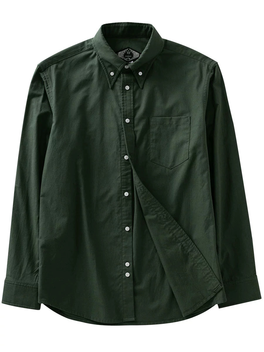 SOARIN【牛津纺】英伦复古扣领西装衬衫男高级感简约休闲长袖衬衣