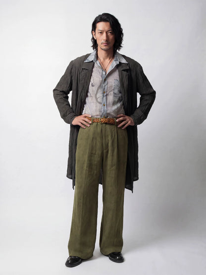 SOARIN Amekaji Vintage Straight Fit Distressed Jacquard Lyocell Casual Trousers  JITZ262TF277