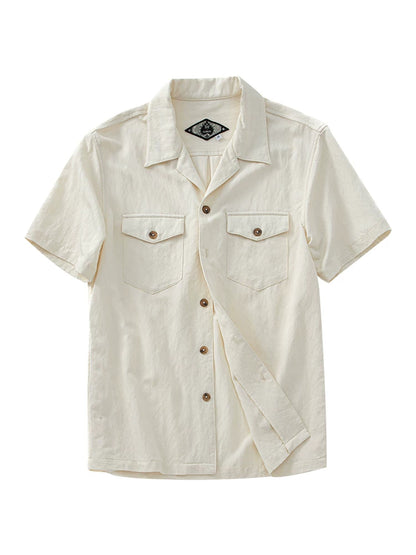 SOARIN Casual Safari Regular Fit Rayon Nylon Short Sleeved Shirt YBOZ252TC397