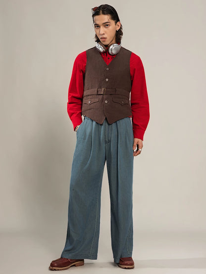 SOARIN Amekaji Vintage Slim Fit Polyester Vest  Z83B28