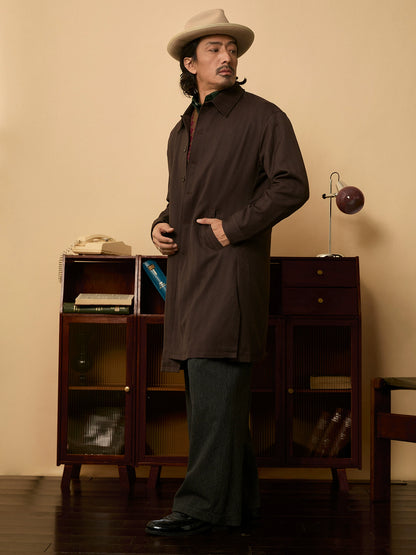 SOARIN英伦风复古巴尔马肯大衣男 秋季商务休闲廓形中长款大衣