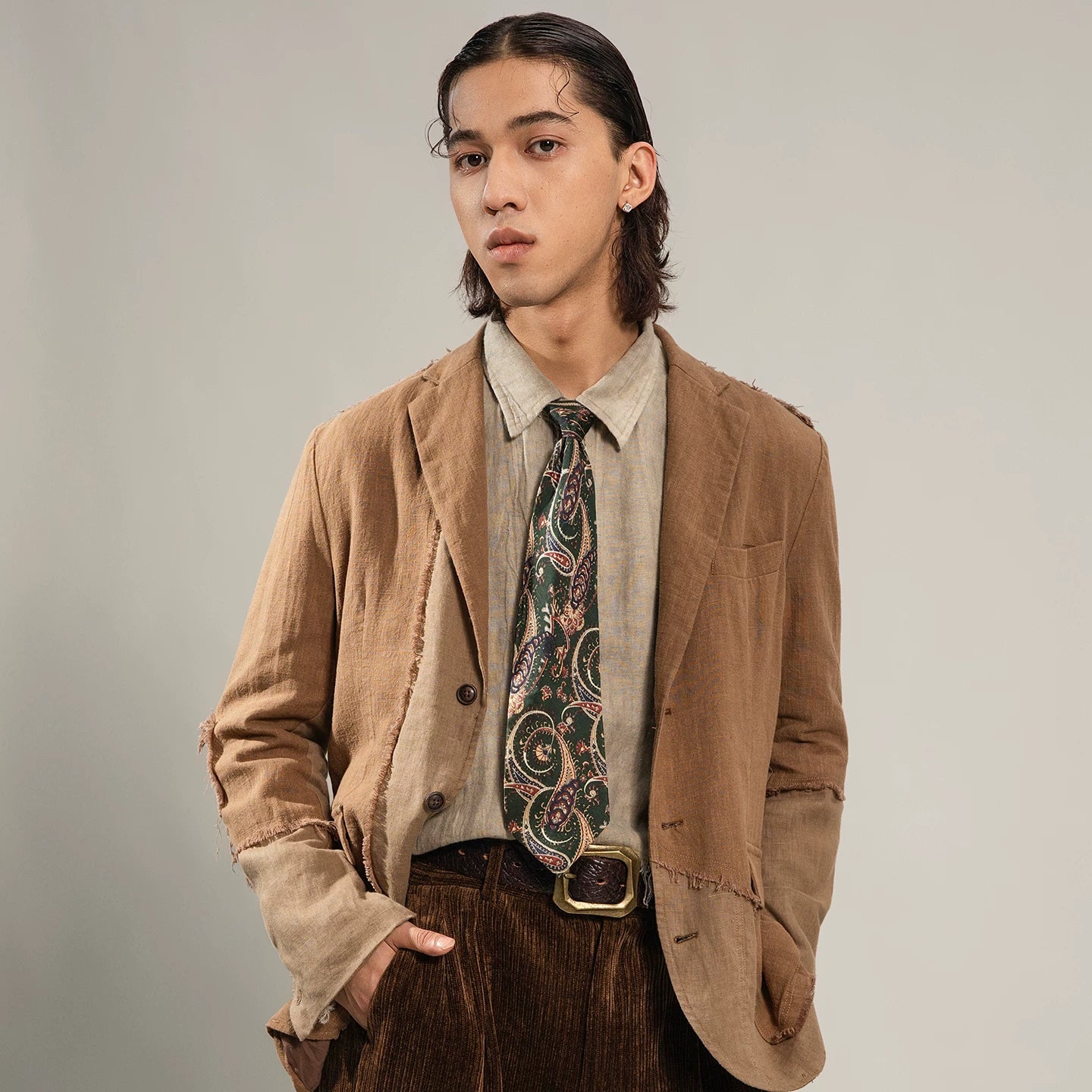 SOARIN WORLD Gai Yu Xia Series Tailored Fit Linen Cotton Suit Blazer Z93XZ208