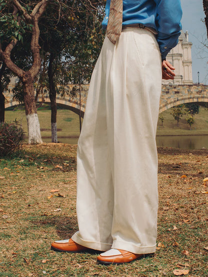 SOARIN Italian Neapolitan Loose Fit Lyocell Cotton Trousers JUKZ252TF204