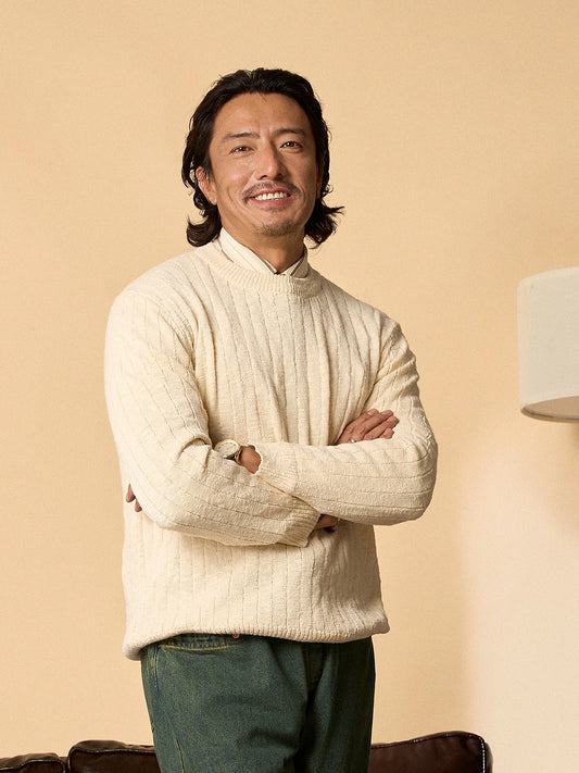 【双色】SOARIN英式绅装立体绞花长袖针织衫男 冬季保暖打底毛衣