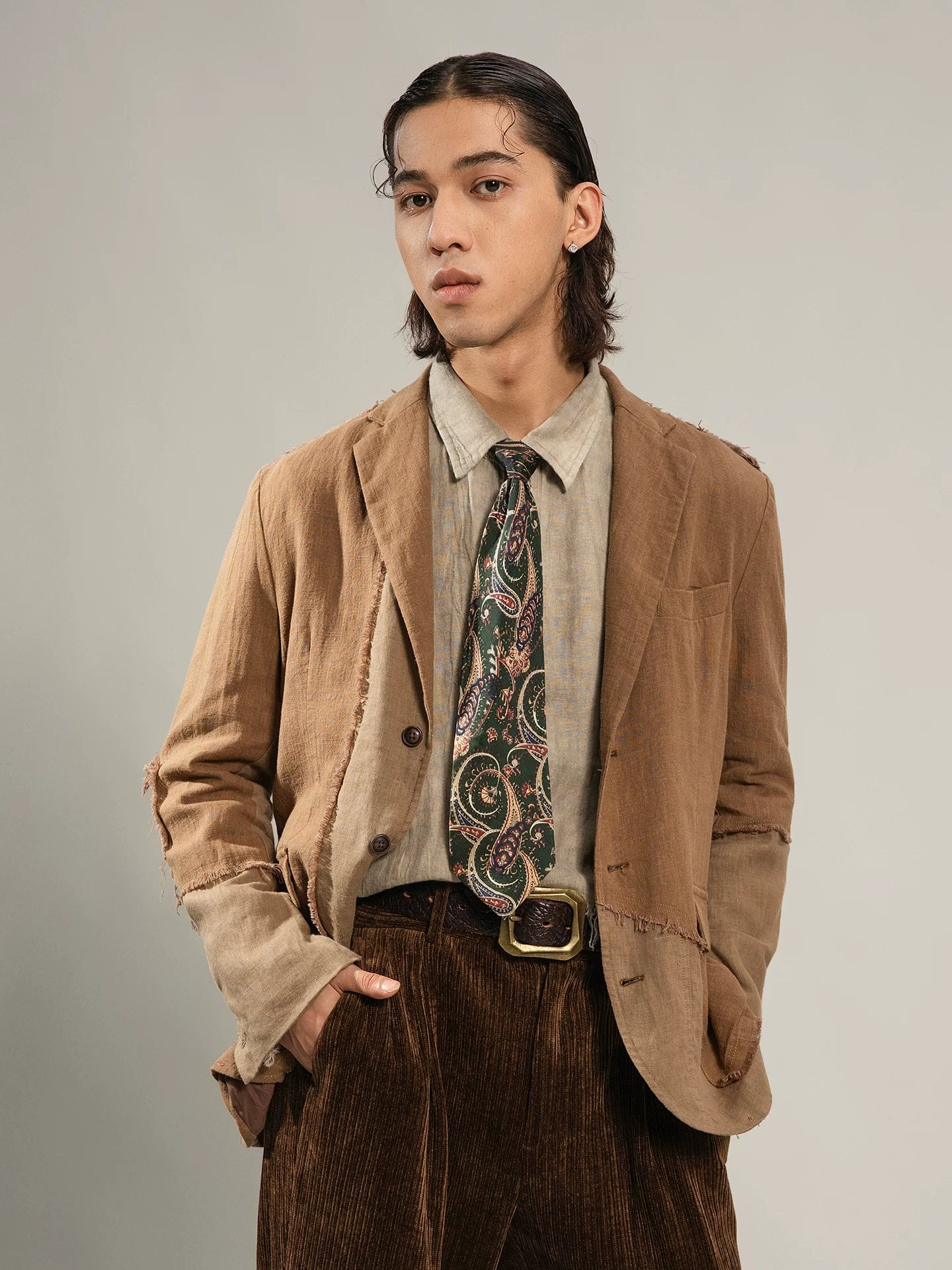 SOARIN WORLD Gai Yu Xia Series Tailored Fit Linen Cotton Suit Blazer Z93XZ208