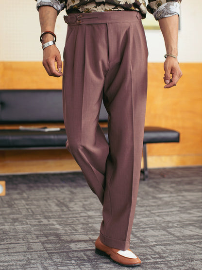 SOARIN意式复古那不勒斯高腰裤男巴黎扣简约百搭垂感商务西装长裤