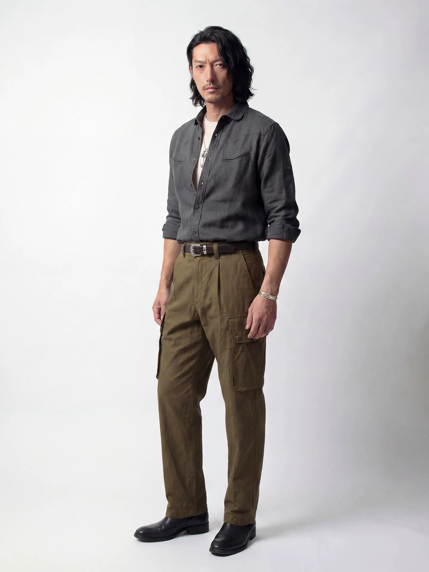 SOARIN Casual Vintage Loose Fit Tencel Linen Blend Casual Shirt YAOZ2621C484