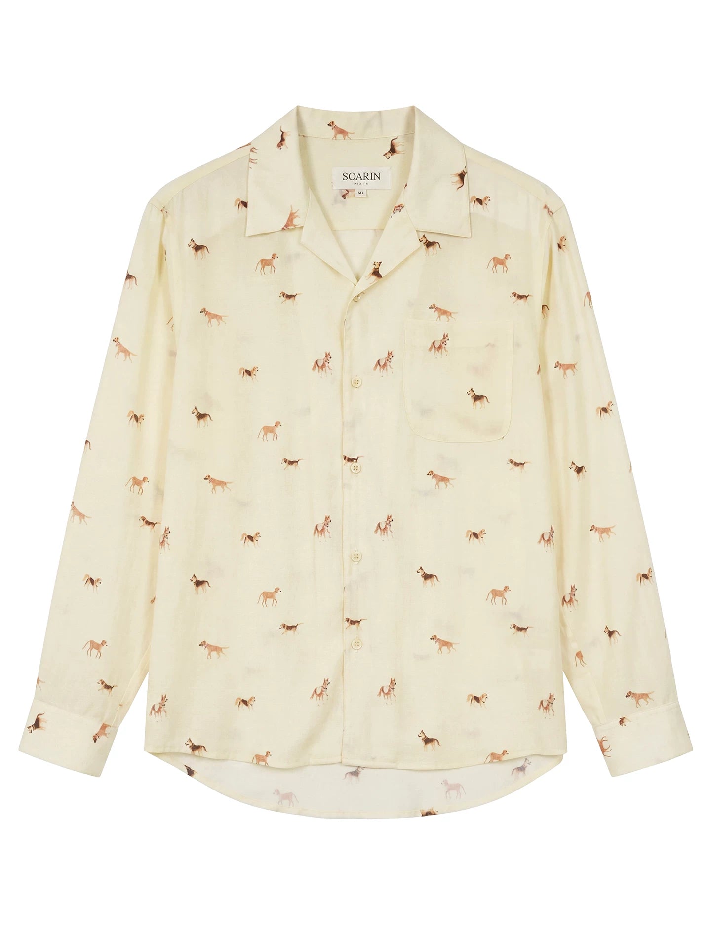 SOARIN Casual Vintage Regular Fit Lyocell Linen Blend Long Sleeve Shirt JITZ2621C485