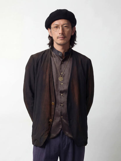SOARIN Amekaji Vintage Loose Fit Plant Viscose Blend Distressed Cardigan Jacket  PPZ262TXZ141