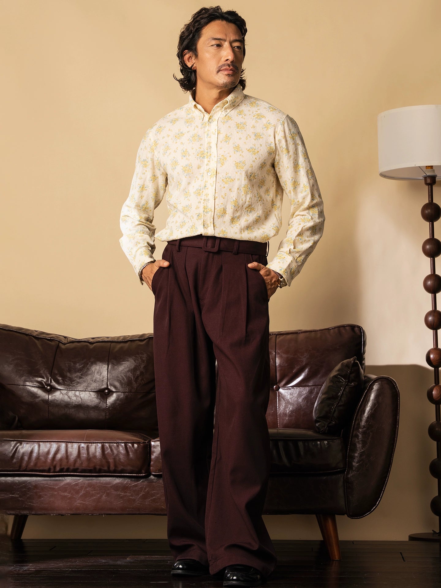 【自带腰带】SOARIN英伦复古休闲直筒阔腿裤男痞帅免烫抗皱高腰裤