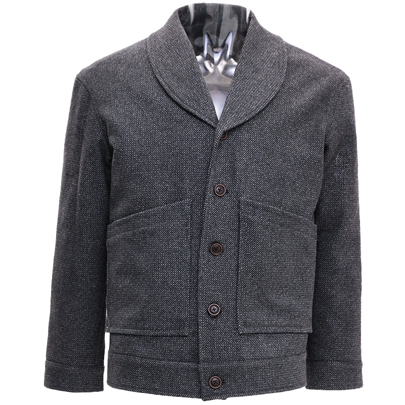 SOARIN英伦风复古青果领夹克男 冬季羊毛呢商务休闲修身短款外套