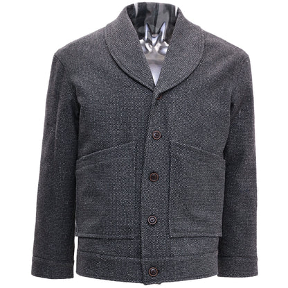 SOARIN英伦风复古青果领夹克男 冬季羊毛呢商务休闲修身短款外套