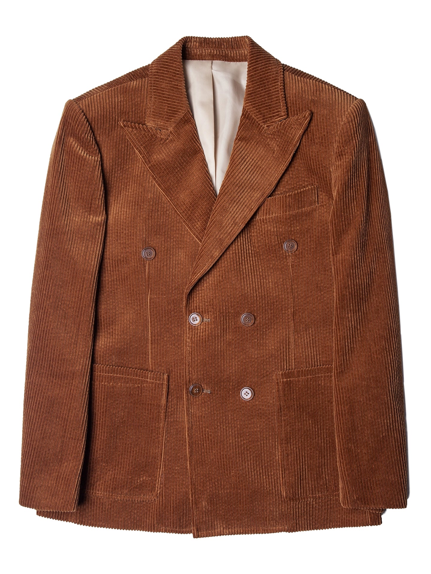 SOARIN英伦风复古灯芯绒西装外套男 老钱风绅士商务双排扣单西服