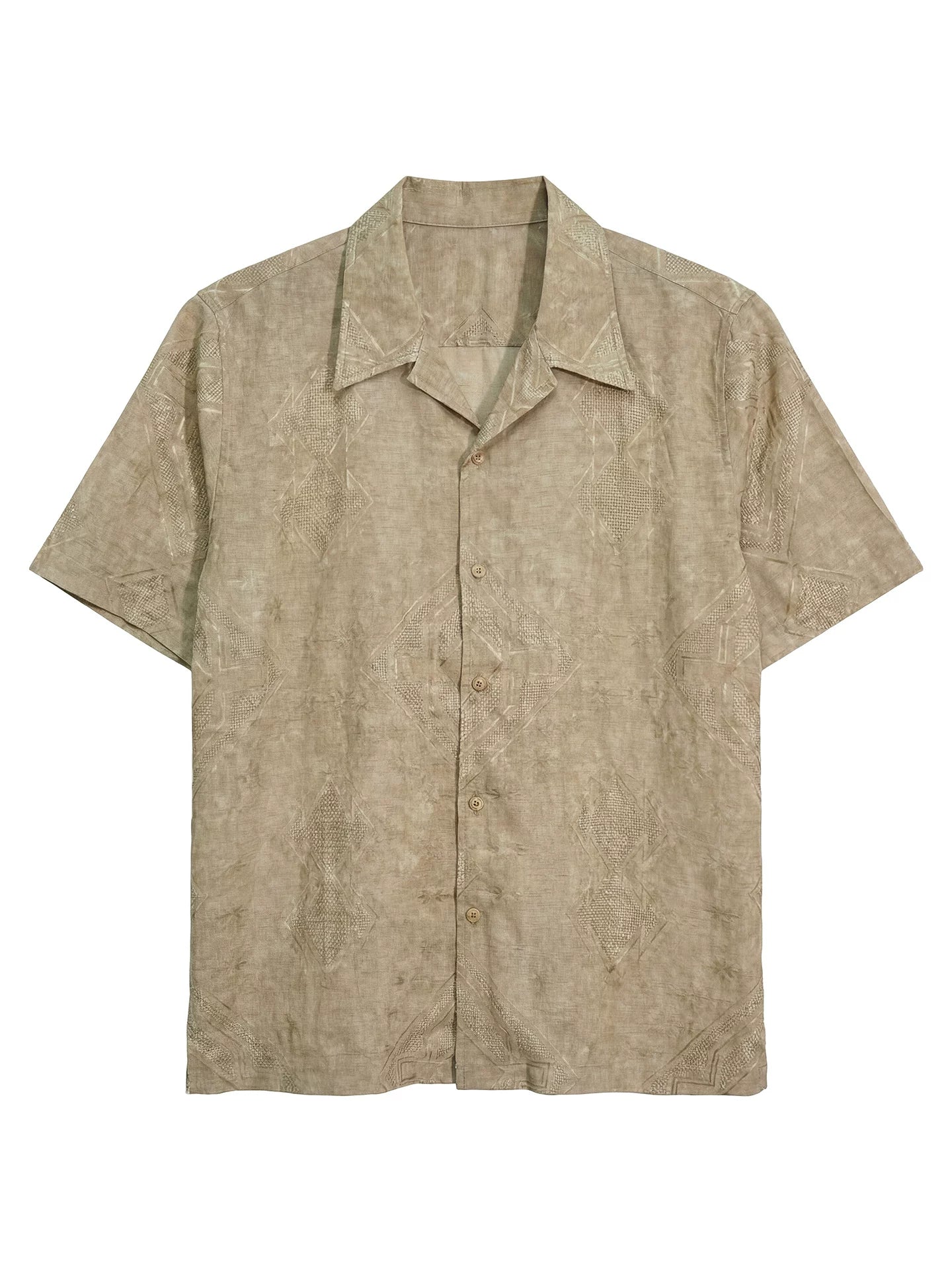 SOARIN Casual Vintage Regular Fit Linen Rayon Blend Short Sleeve Shirt JITZ262TC489