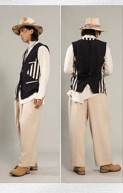 SOARIN Gai Yu Xia Series Patchwork Slim Fit Cotton Metallic Blend Vest DCZ253TB106