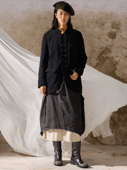 SOARIN'WORLD复古复古新中式双排扣外套男 改良中山装立领夹克