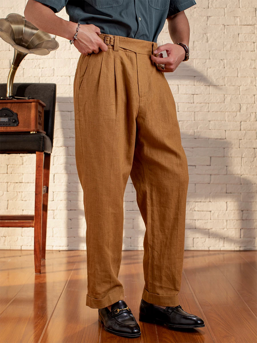 SOARIN Amekaji Regular Fit Linen Trousers JITZ242TF143