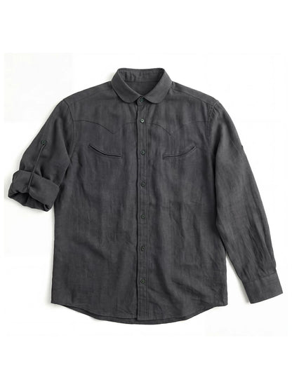 SOARIN Casual Vintage Loose Fit Tencel Linen Blend Casual Shirt YAOZ2621C484