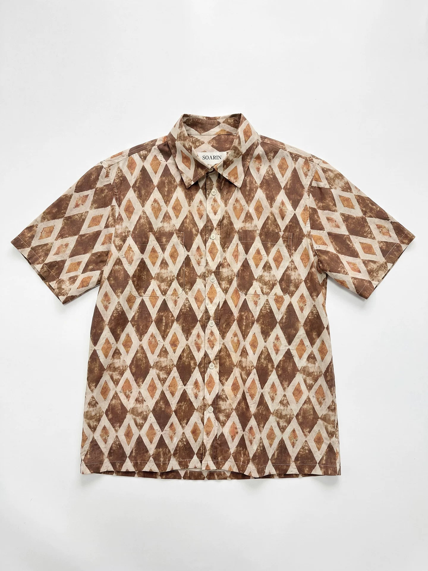 SOARIN Casual Vintage Loose Fit Cotton Shot-sleeved shirts JITZ2626C466