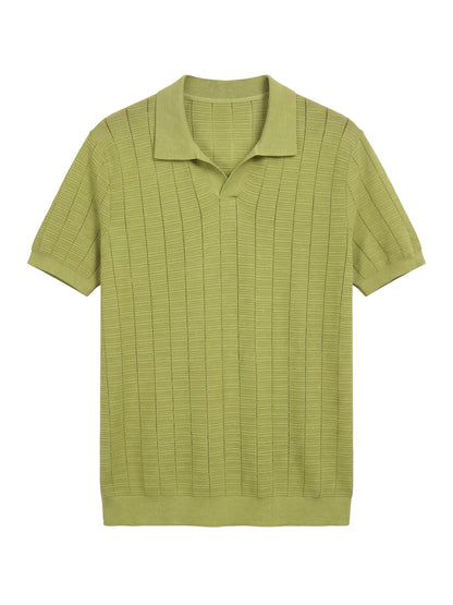SOARIN Casual Vintage Regular Fit Cotton Knit Polo Shirt JITZ262TP47
