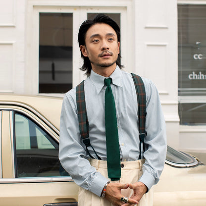 SOARIN英伦风复古条纹长袖衬衫男 商务正装绅士休闲修身西装衬衣