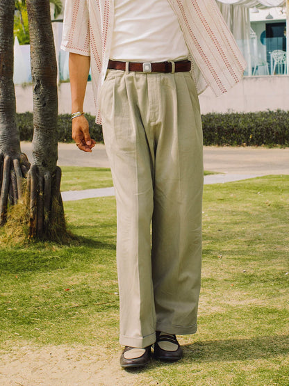 SOARIN Casual Vintage Loose Fit Lyocell Cotton Trousers JUKZ252TF207