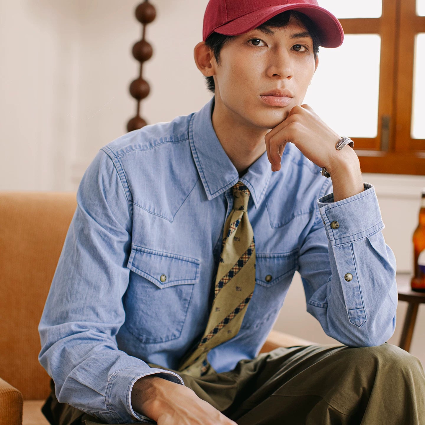 SOARIN Amekaji Regular Fit Pure Cotton Denim Shirt YAOZ2531C441