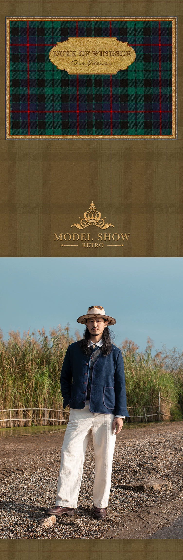 SOARIN英伦风复古羊毛夹克外套男 秋冬V领拉链休闲修身茄克衫上衣