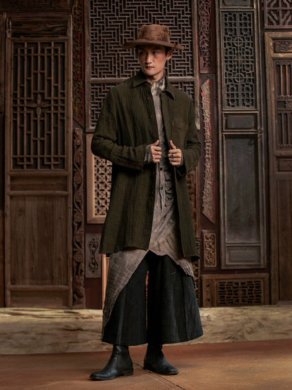 SOARIN WORLD Gai Yu Xia Avant-Garde Distressed Texture Linen-Blend Shirt DCZ243TC360