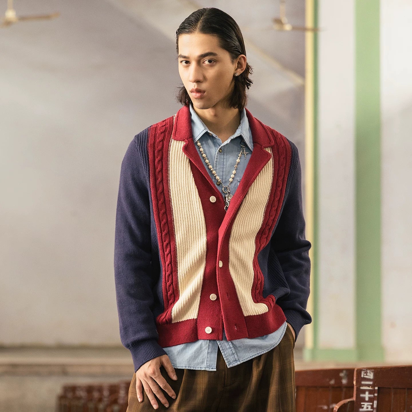 SOARIN City Boy Regular Fit Cotton Blend Knit Cardigan JITZ253TM32