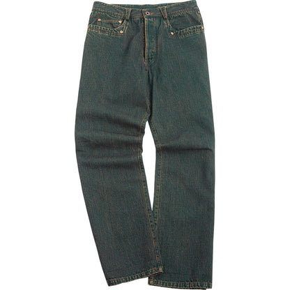 SOARIN复古美式牛仔裤男 阿美咔叽做旧感水洗赤耳丹宁直筒工装裤