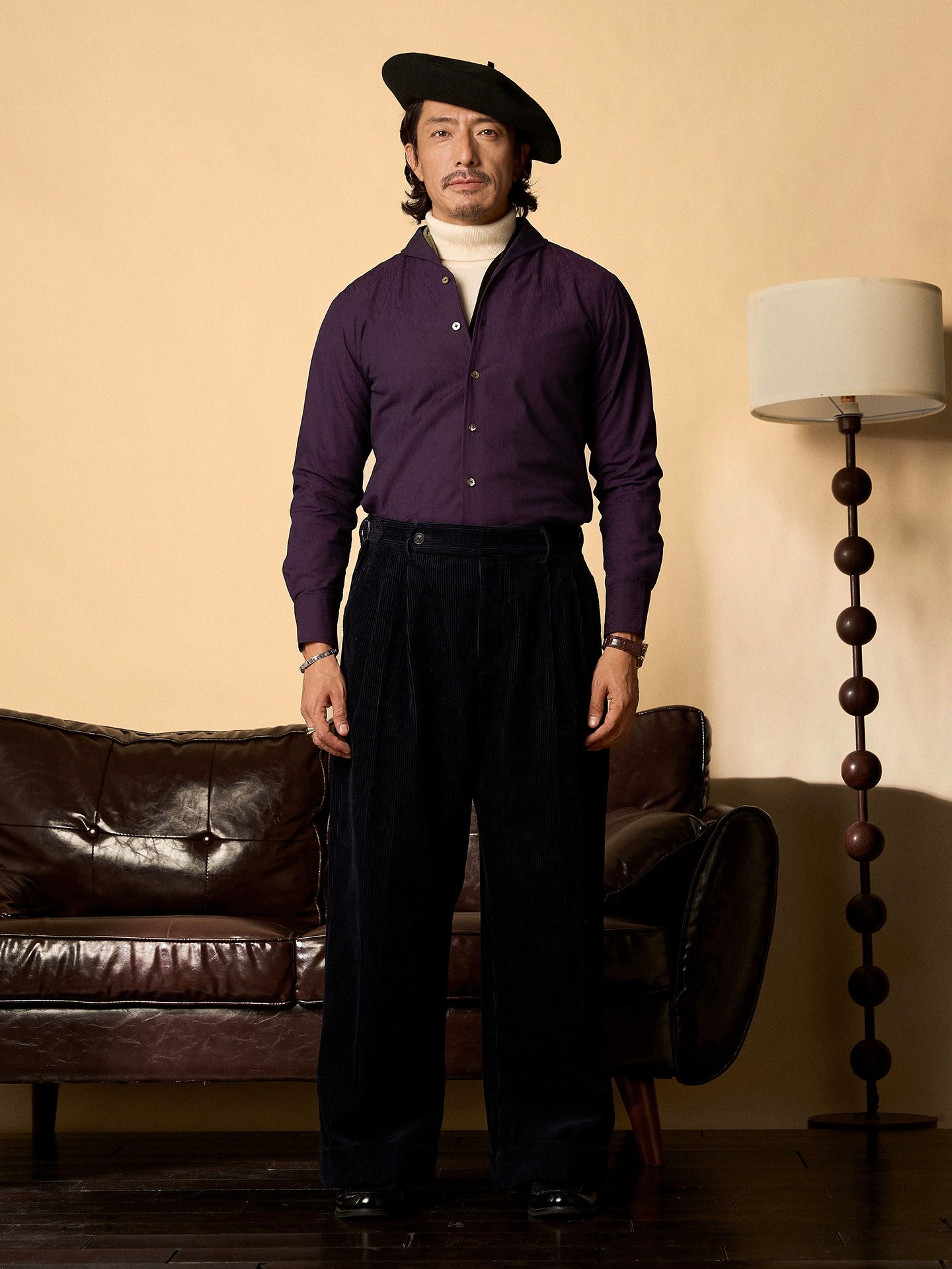 SOARIN复古英式灯芯绒长裤男 冬季保暖重磅条绒商务直筒西装裤子