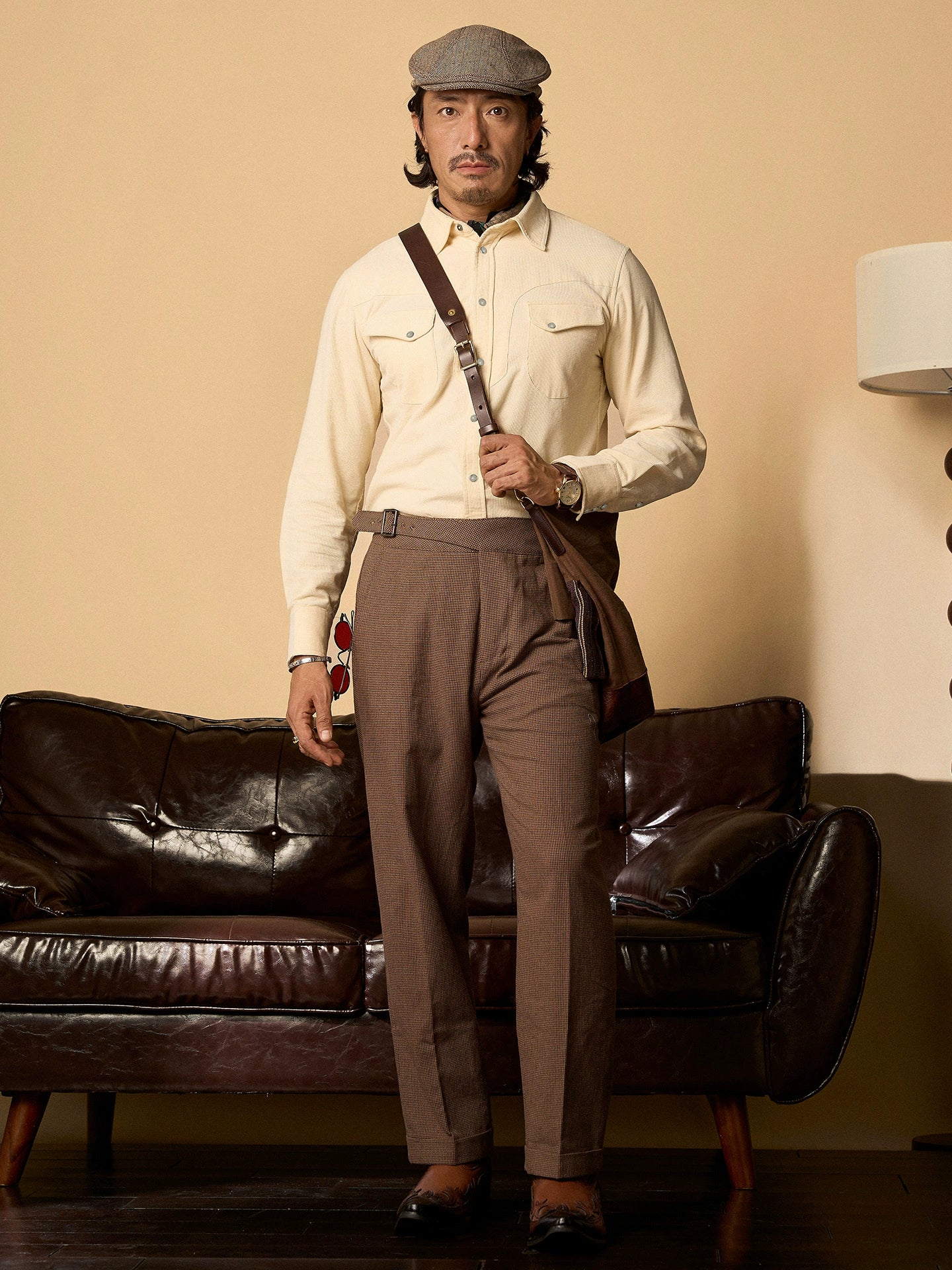 SOARIN【三色】美式复古工装灯芯绒长袖衬衫男冬季保暖双口袋衬衣