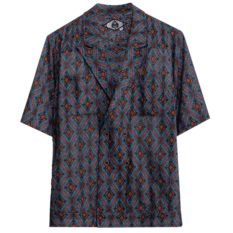 SOARIN Casual Vintage Loose Fit Viscose Linen Blend Short Sleeve Shirt JITZ2321C88