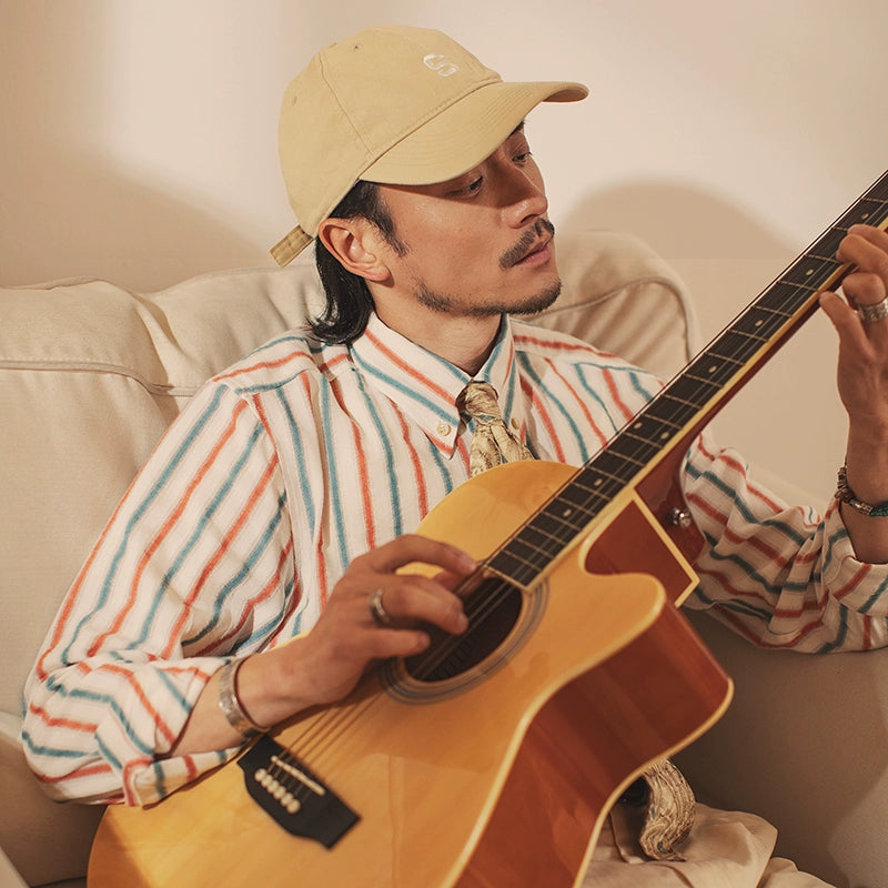 SOARIN英伦复古条纹长袖衬衫男 高级感商务正装休闲修身西装衬衣