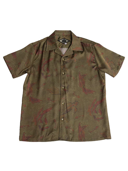 SOARIN British Retro Printed Cuban Collar Distressed Baroque Short Sleeved Shirt JITZ2421C232