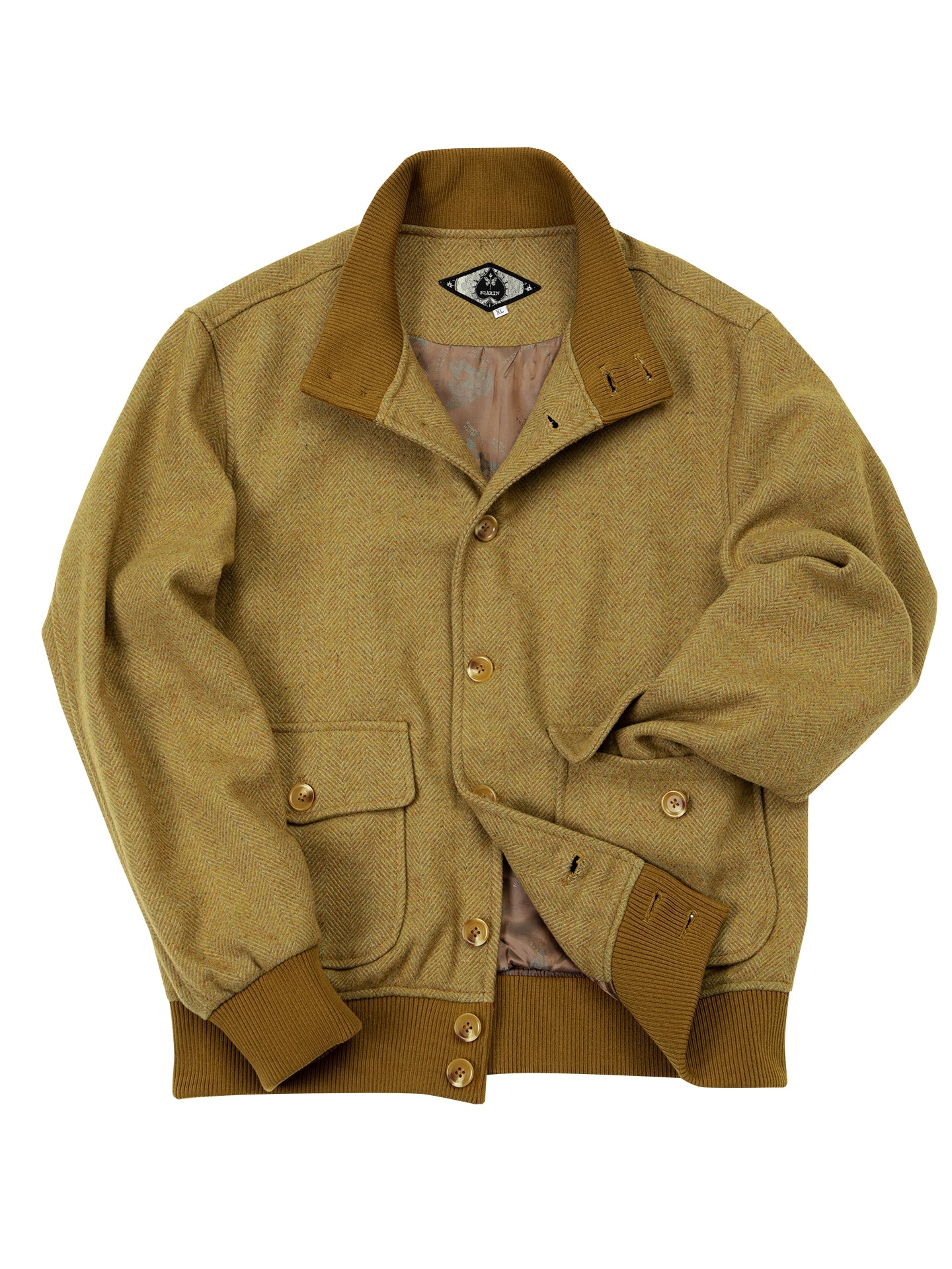 SOARIN复古经典A1飞行员外套男 重磅冬季羊毛粗花呢保暖空军夹克