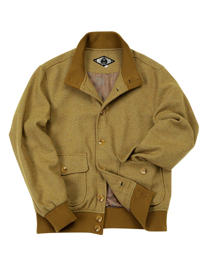 SOARIN复古经典A1飞行员外套男 重磅冬季羊毛粗花呢保暖空军夹克