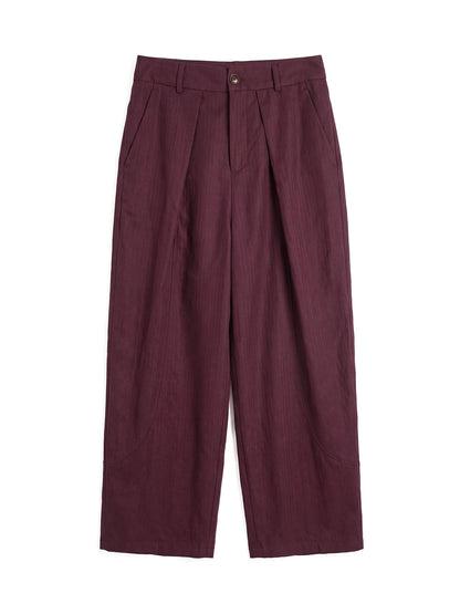 SOARIN Casual Vintage Loose Fit Linen Tencel Blend Trousers PNZ262TF279