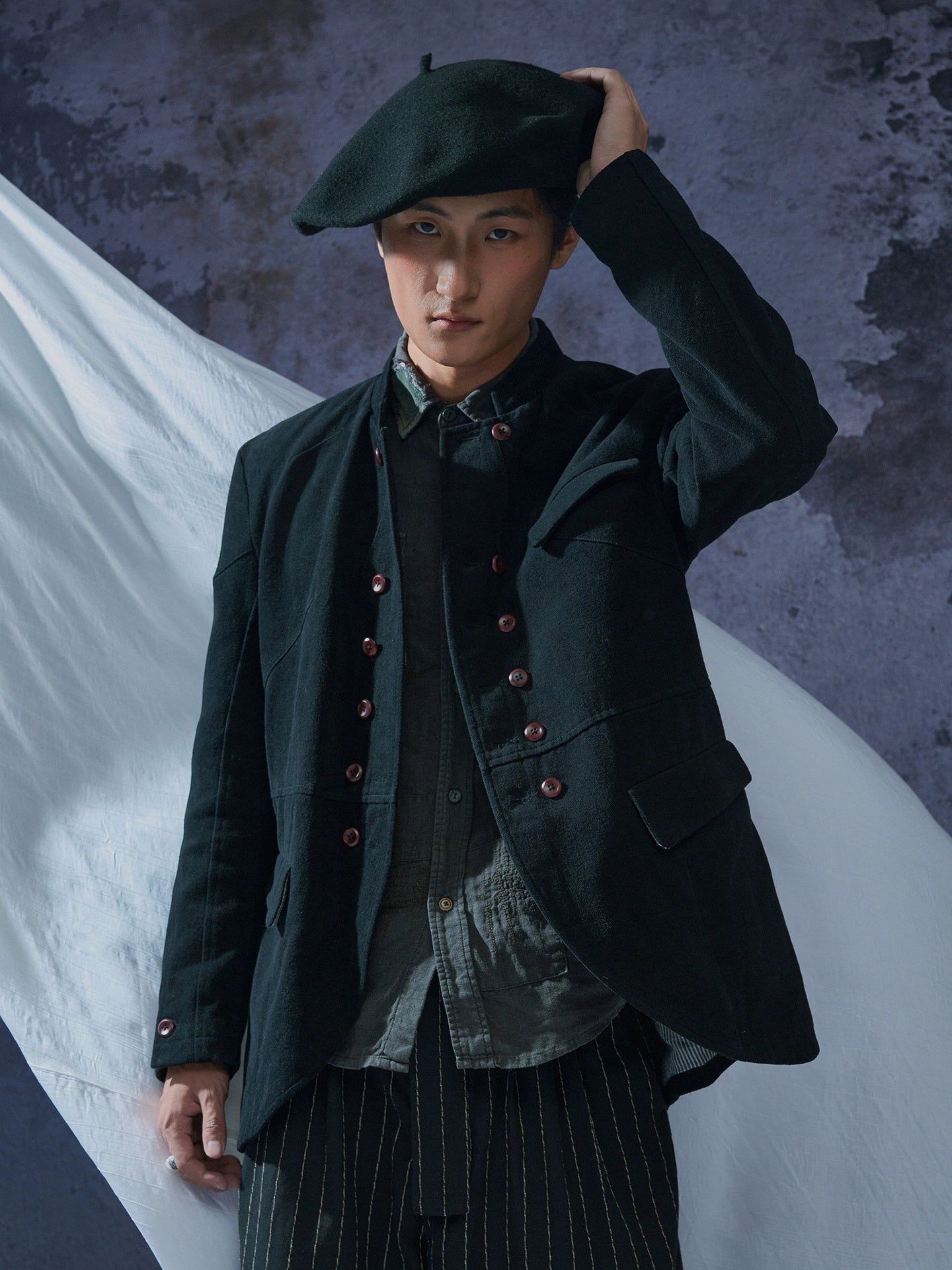 SOARIN'WORLD复古复古新中式双排扣外套男 改良中山装立领夹克